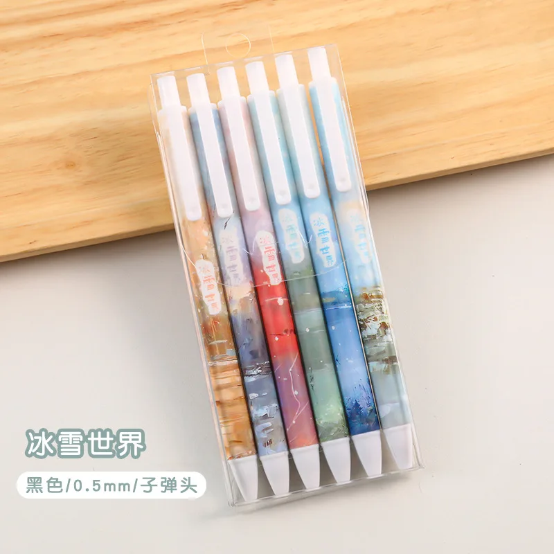 6Pcs Japanese Stationery Cute Pens School Korean Stationery Pen Kawaii Pen  0. Th