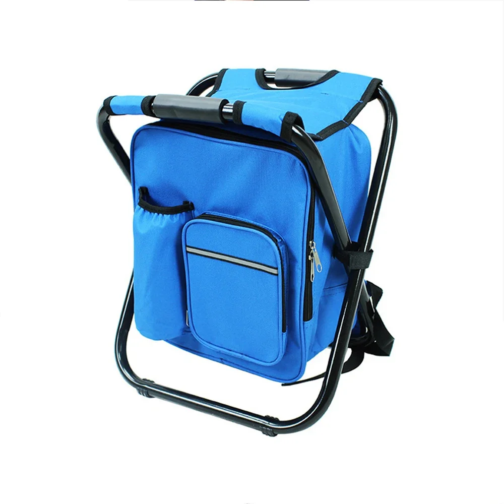 Multifunctional outdoor 2 in 1 portable fishing camping foldable lounge chair with cooler bag