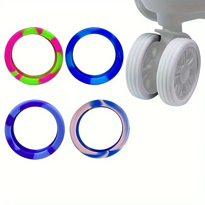 8개/세트 여행가방 바퀴 커버, 짐을 빠르게 식별할 수 있도록 도와주며, 내마모성 및 소음 감소, 여행용 액세서리