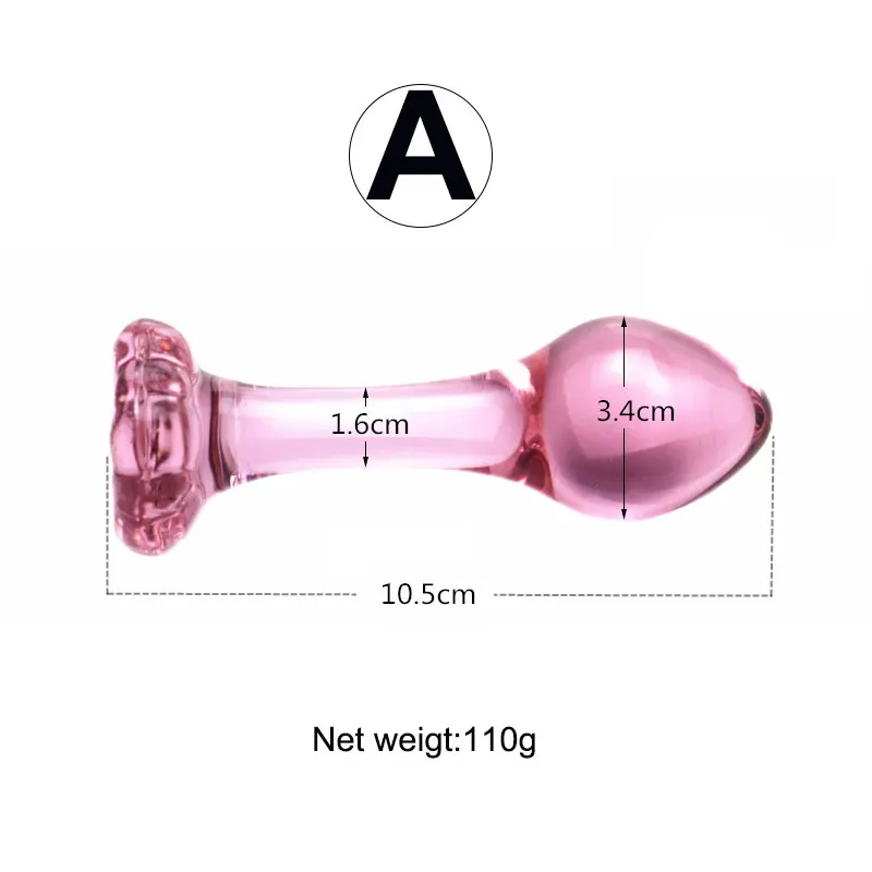 Crystal Glass Pink Anal Plug Dildo For Women And Men_voghion.com