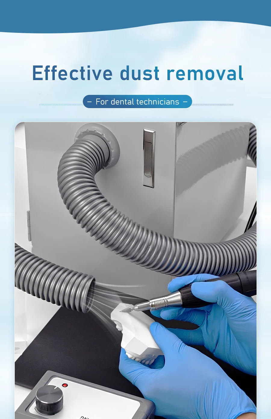 Dental Technician Vacuum Cleaner CNC Silent Vacuum Denture Processing Single and