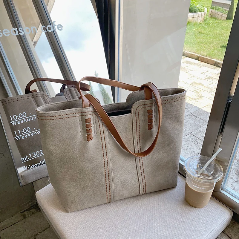 2022 New Sense Of Luxury PU Leather Women's Designer Handbags Fashion Shoulder Crossbody Bags Big Capacity Female Bucket Tote