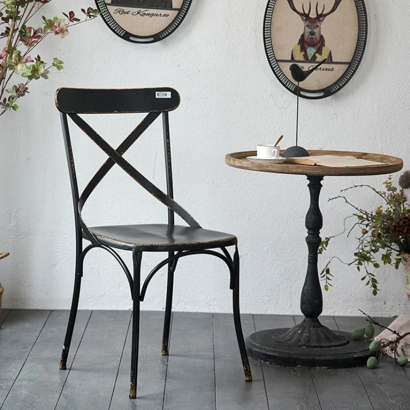 Modern minimalist Nordic Windsor chair wrought iron coffee chair dining shooting back single chairs