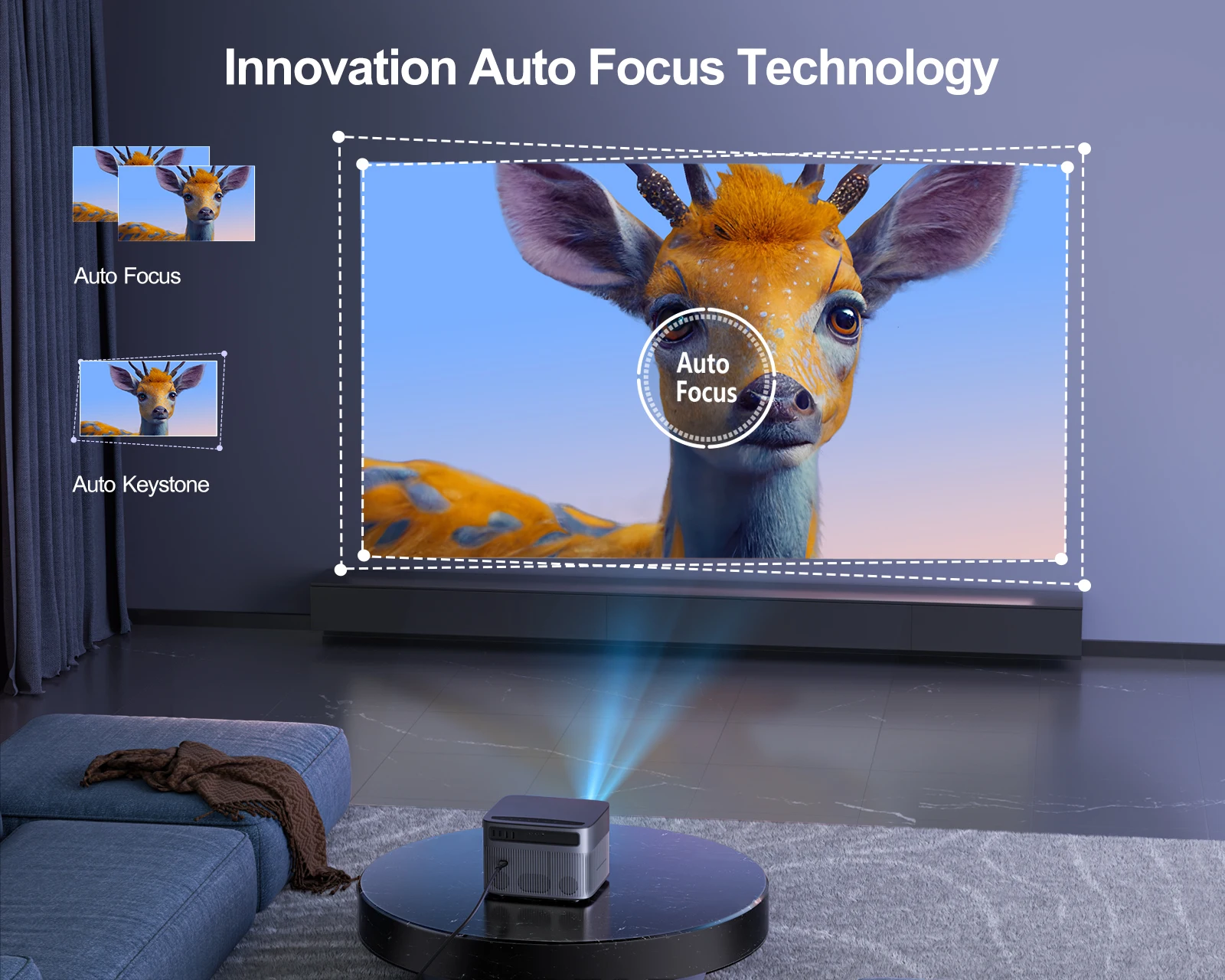 P64 Projector 500 ANSI 15000L with WiFi 6 and Bluetooth, Native 1080P& 4K Supported &Auto Screen Home Theater Movie Projector