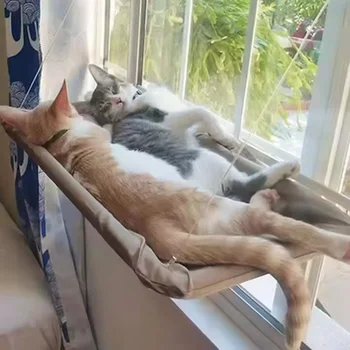 Cat Window Hammock Bed with Suction Cups – Space-Saving Hanging Cat Perch for All Seasons 1