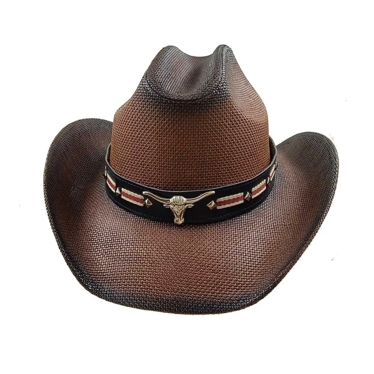 Western-Cowboy-Strohhut mit großer Krempe, harter Strohhut, Cowboy-Outdoor-Sommer-Sonnenschutz-Jazzhut, Sombrero Vaquero Homme – Detail 11