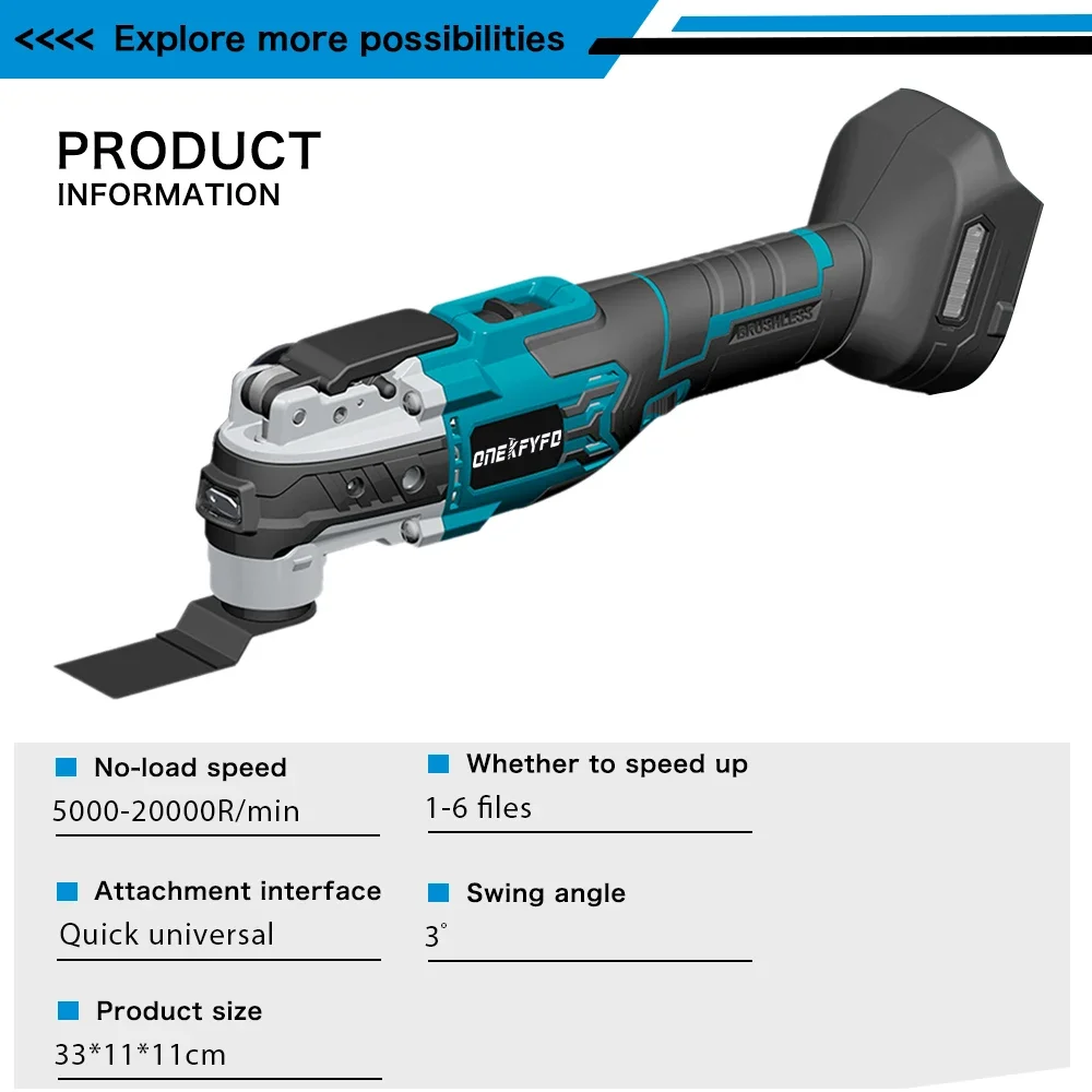 Electric Brushless Oscillating 6 Speed Trimmer Saw Renovation Power Machine Multi-function For Makita 18V Battery 2