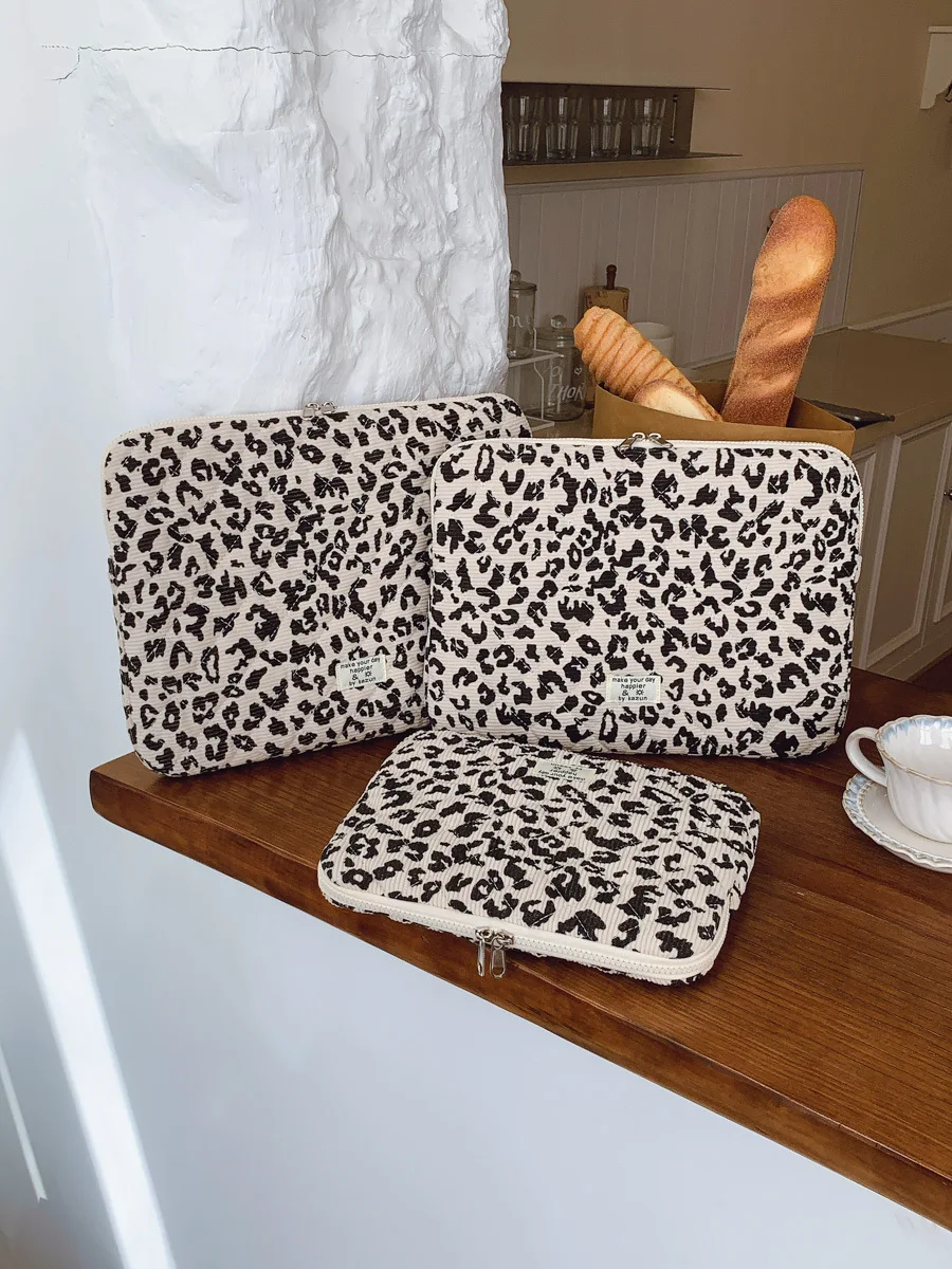 Borsa portaoggetti per laptop con stampa leopardata Borsa da trasporto per laptop da 11/13/15/15,6/16 pollici Custodia per tablet per notebook - immagine 2
