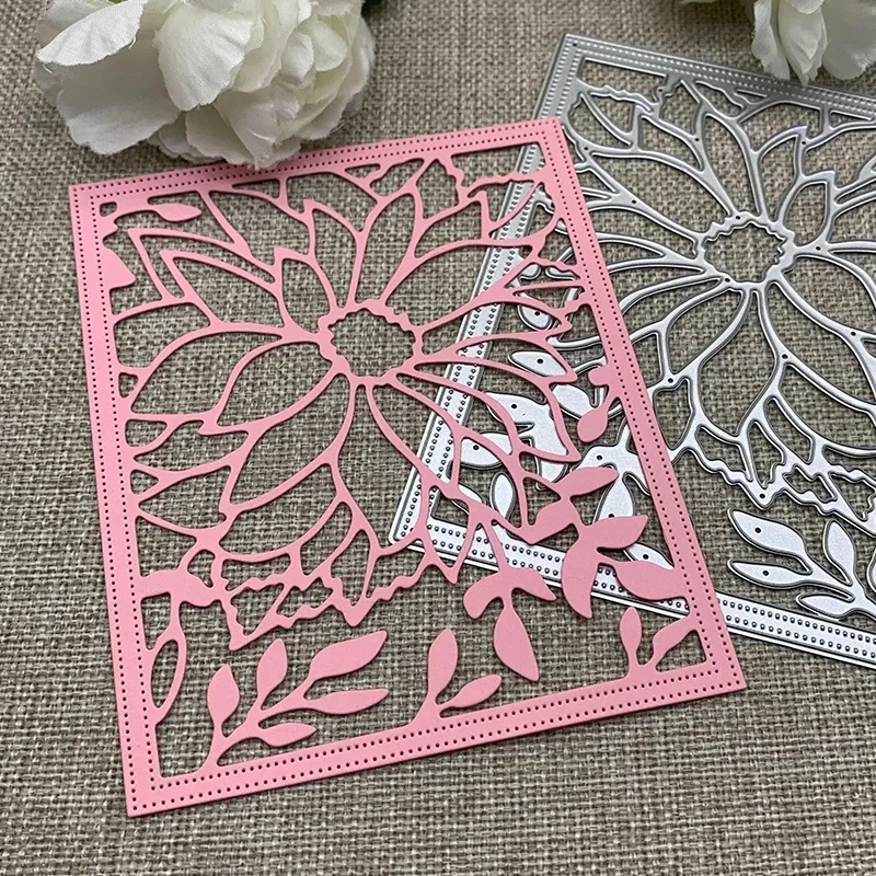 Blumenrahmen-Dekoration, Metall-Stanzformen, Schablonen für DIY-Scrapbooking, dekorative Handarbeit, Stanzform, Schablonenform