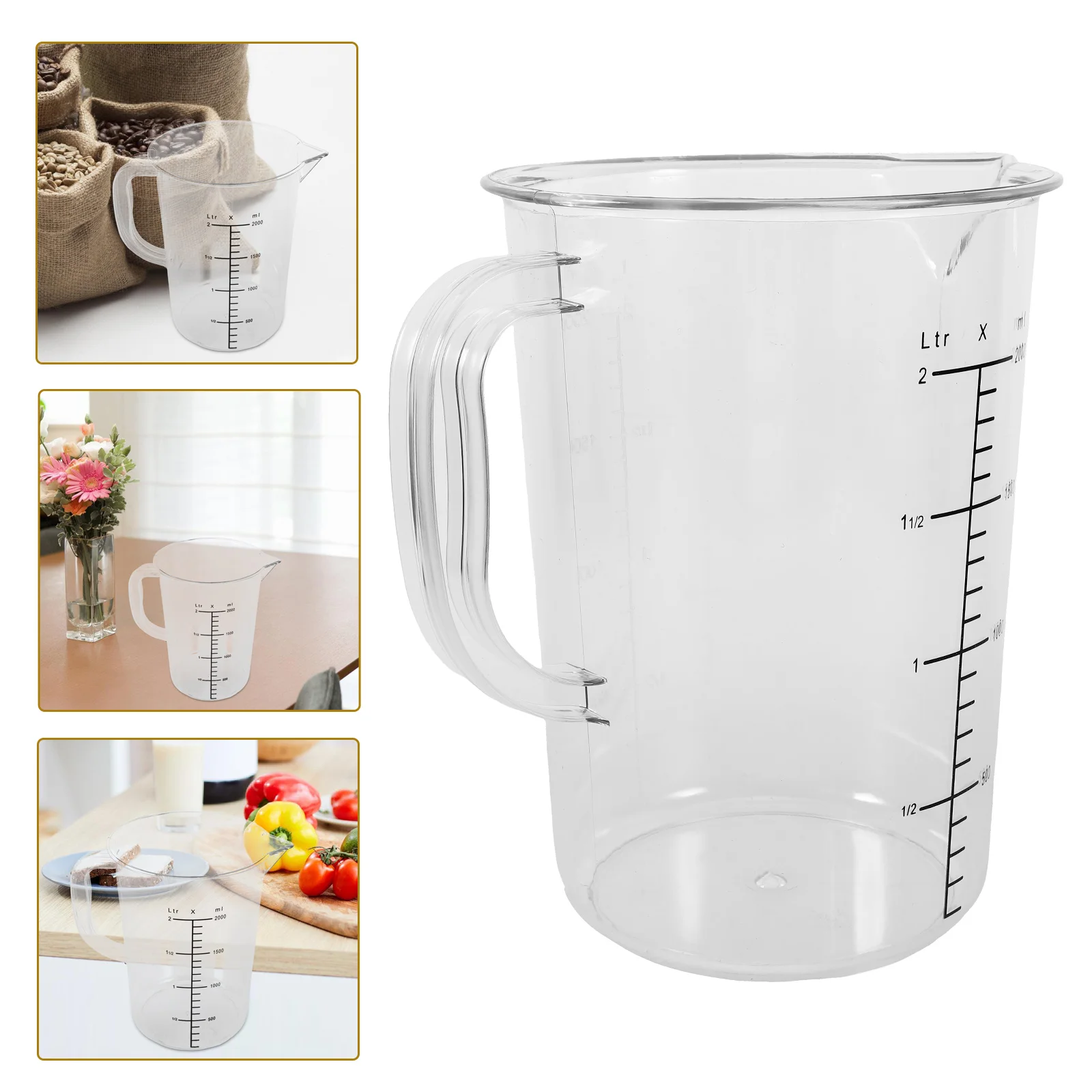 

Large Measuring Cup Liquid Milk Measuring Cup Scale Coffee Cup with Handle(2000ml)
