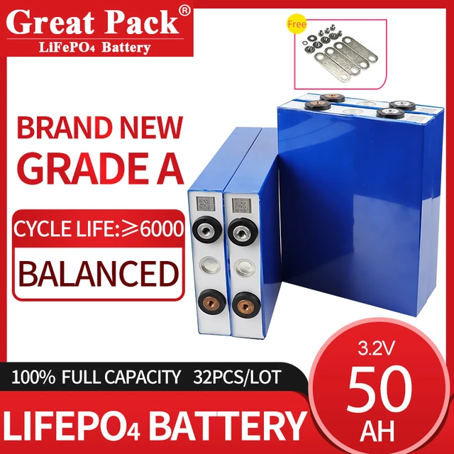 100% Full Capacity Brand New Grade A 12PCS 3.2V 50Ah Lithium Ion Battery  Cell