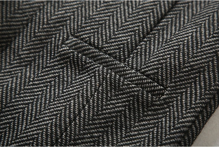 terno masculino colete cinza escuro herringbone lã tweed pescoço champanhe masculino cavalheiro negócios colete para homem casamento