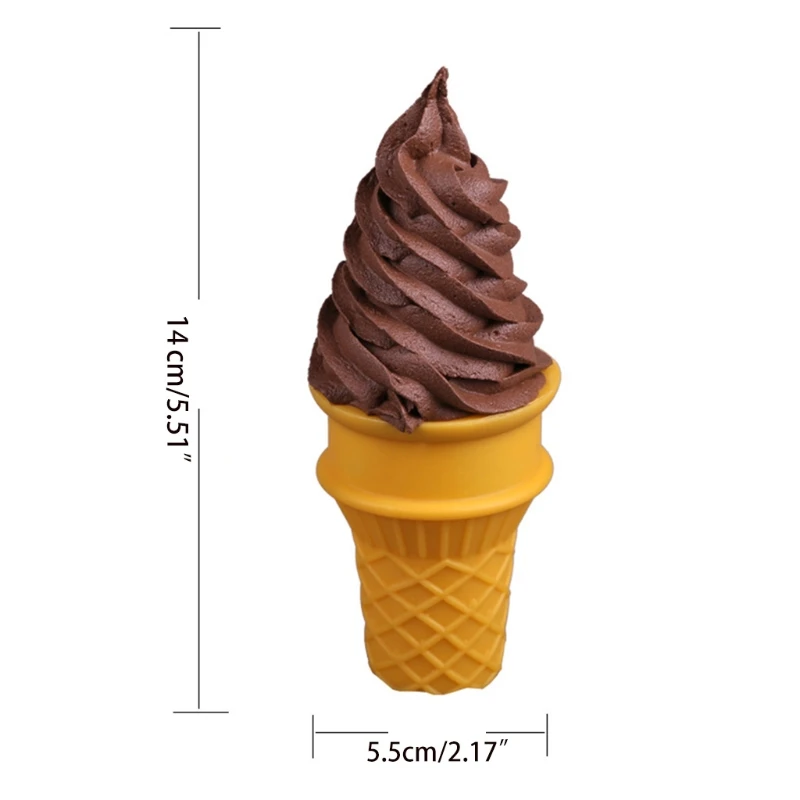 Simulation Ice Cream Model Realistic Artificial Ice Cream Cone Fake Food Dessert Shop Window Display Model Photo Props Kids Toy kitchen food toys food photography props food model
