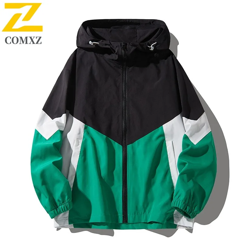 COMXZ Men Outdoor Jacket 2025 Hooded Hiking Windproof Warm Parka Casual Travel Lightweight Cold Resistant Winter Jackets