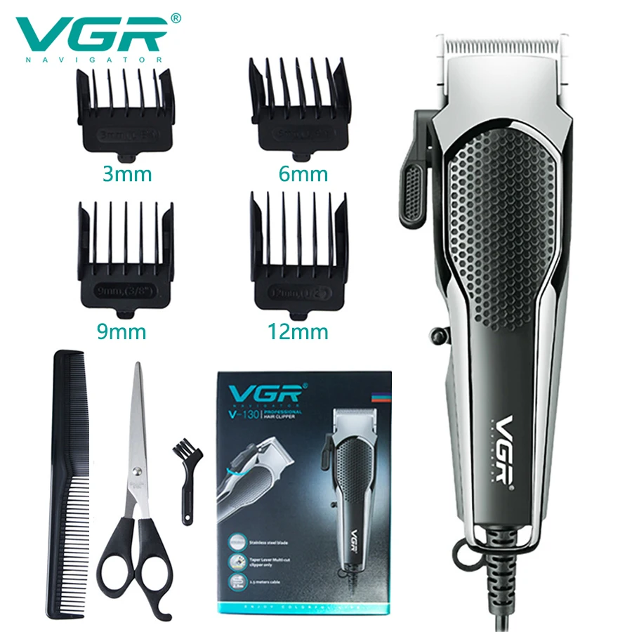 

VGR Hair Clipper Professional Hair Cutting Machine Electric Hair Trimmer Barber Haircut Machine Wired Clipper for Men V-130