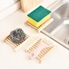 WBBOOMING 1pcs/6pcs Natural Wooden Bamboo Soap Dish Tray Rack Plate Box Holder Soap Storage Organizer Bathroom Drain Shelves 3