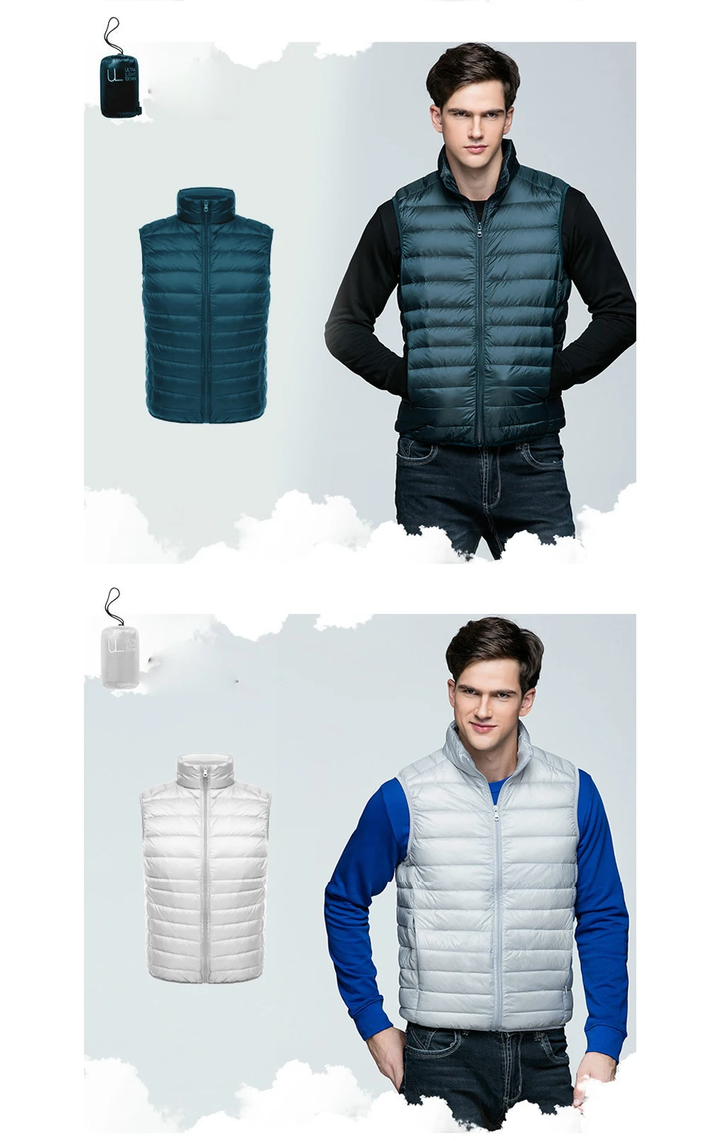 Winter Mens Ultra Light Duck Down Vest - Quality Details