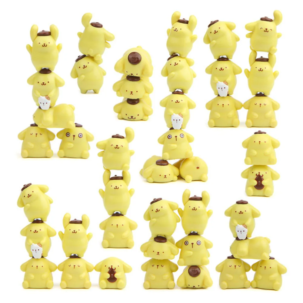 

11Pcs/Lot Kawaii Pompompurin Sanrio Figurine Birthday Party Cake Decoration PVC Model Figure Kids Present Collectible Hobby Toys