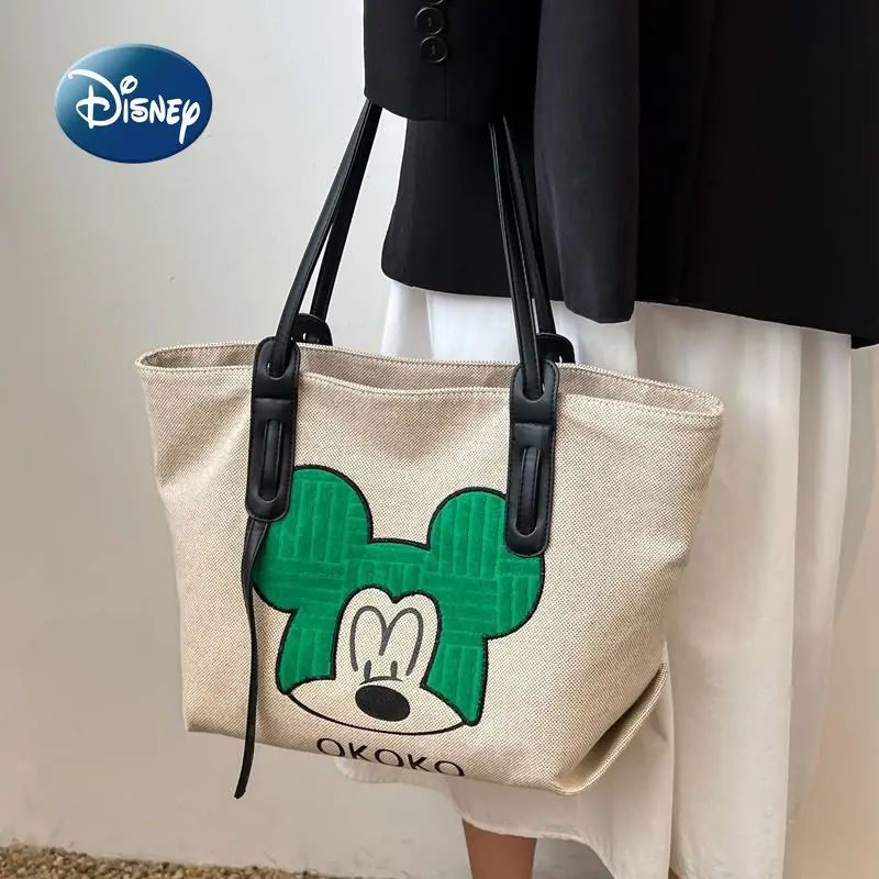 

Disney Mickey New Women's Bag Fashion Tote Bag Luxury Brand Cartoon Women's Handbag Large Capacity High Quality Canvas Bag