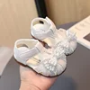 0-3 Years Baby Girl Sandals Rhinestone Princess Shoes Newborn Infant Sandals Summer First Walkers Toddler Sandals Pink, White 1