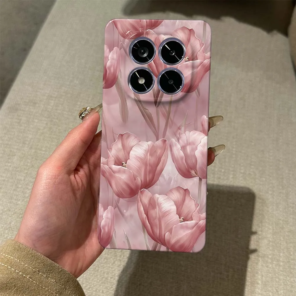 Artistic Pink Cherry Blossom Wave Oil Phone Case Cover