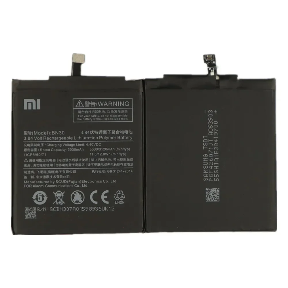2025 Years New 100% high quality Original Battery BN30 For Xiaomi