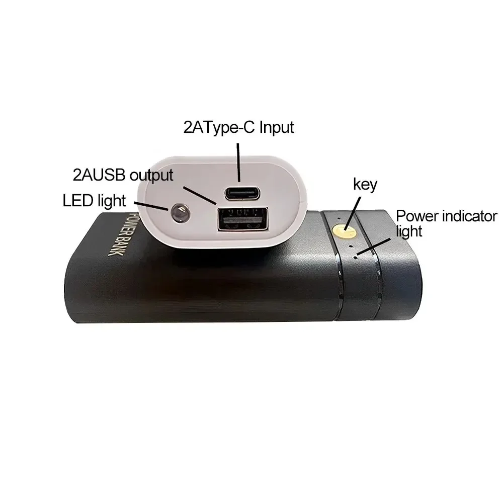 5V 2A 6000mAh 2X 18650 USB Type-C Power Bank Ładowarka Etui DIY Box do telefonu Ładowanie elektroniczne Nie zawiera baterii