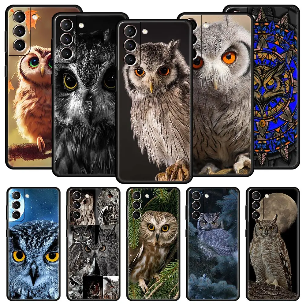

Girl Gifts Lovely Owl Phone Case For Samsung Galaxy S23 S22 Ultra S20 S21 FE 5G S10 S9 Plus S10E S8 S7 Edge Soft Pattern Cover
