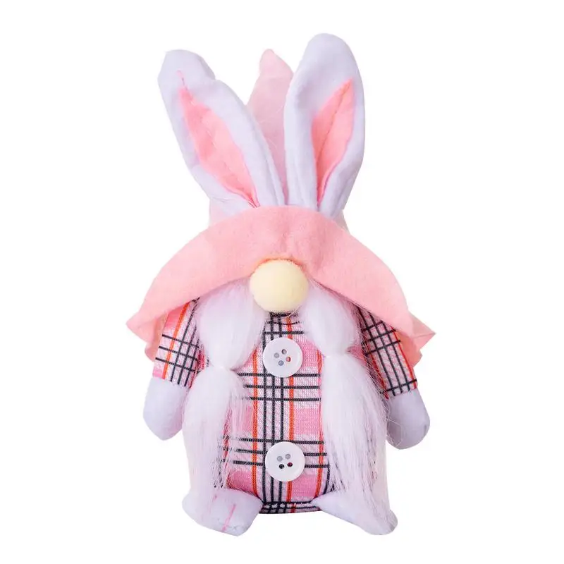 Easter Gnomes Plush 7.87Inch Pink Easter Bunny Elf Decorations Easter Dwarf Gnomes Decorations For Home Doll Tabletop Ornament