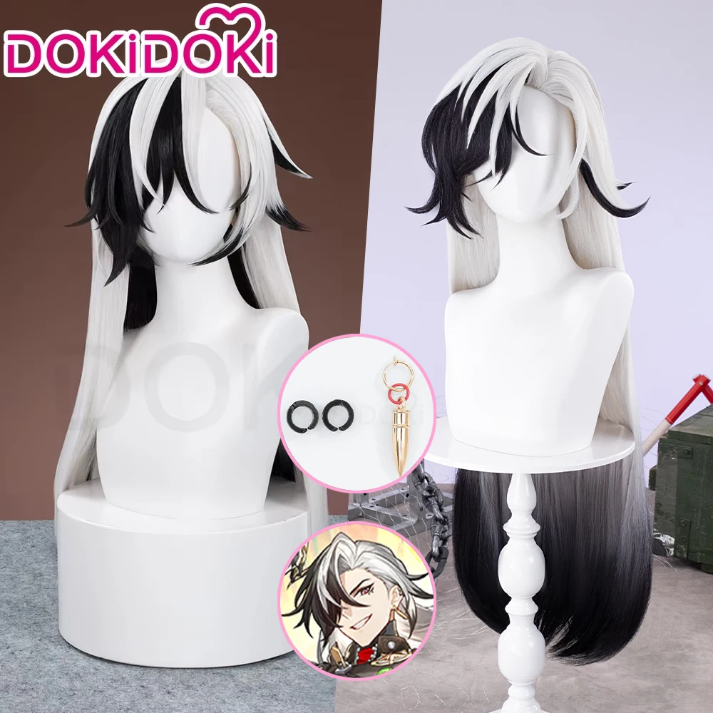 Cosplay Prop Boothill Wig Cosplay Game Honkai: Star Rail DokiDoki Men Long Hair Ear Clips Gradient Dyeing Wig Free Cap