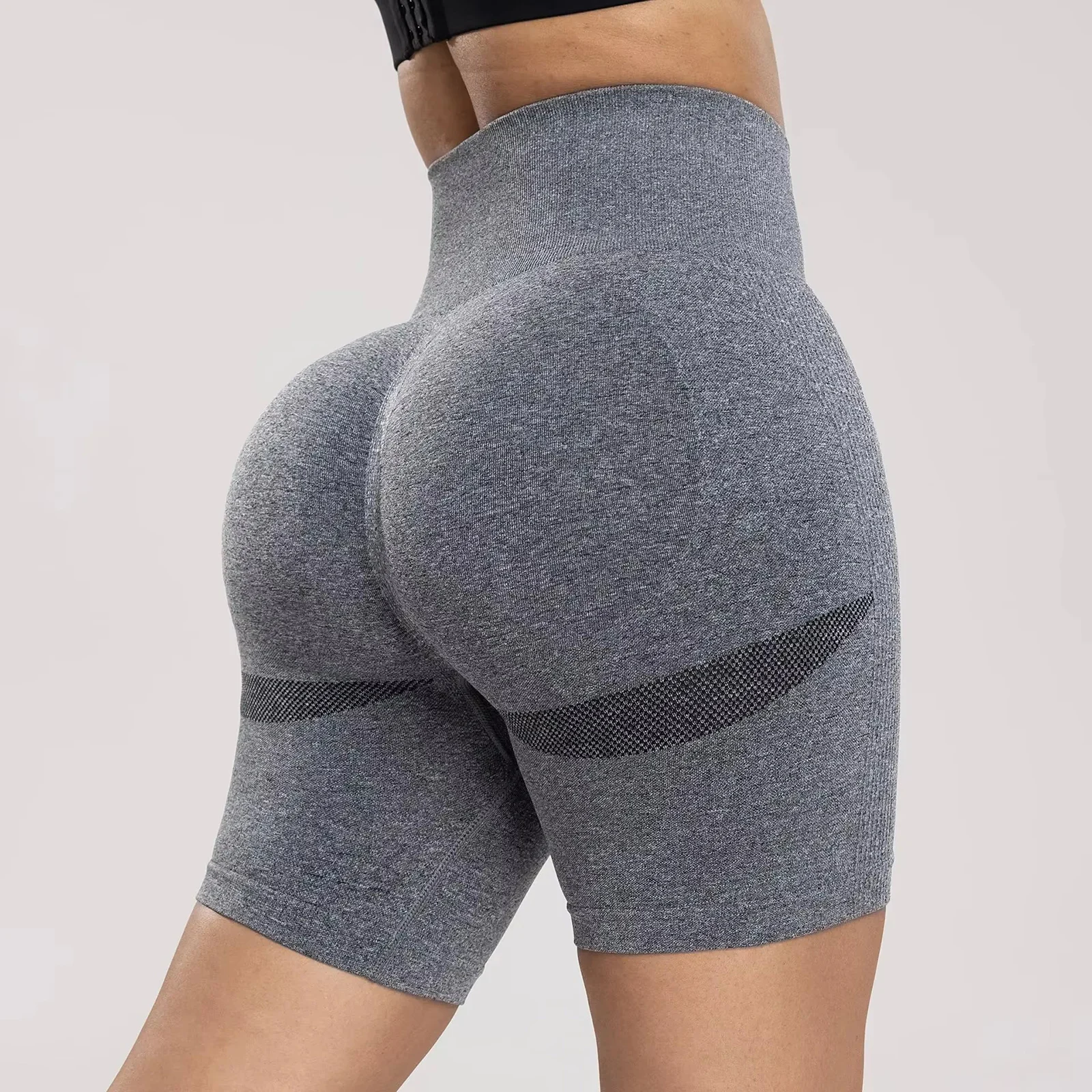 Seamless Sports Women Shorts Muliticolor Yoga Shorts Stretchy High Waist Running Cycling Leggings Hip Liftting Solid Gym Shorts