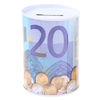 Metal Money Box Tinplate Material for Creative Euro Dollar Shaped Saving Money B 1