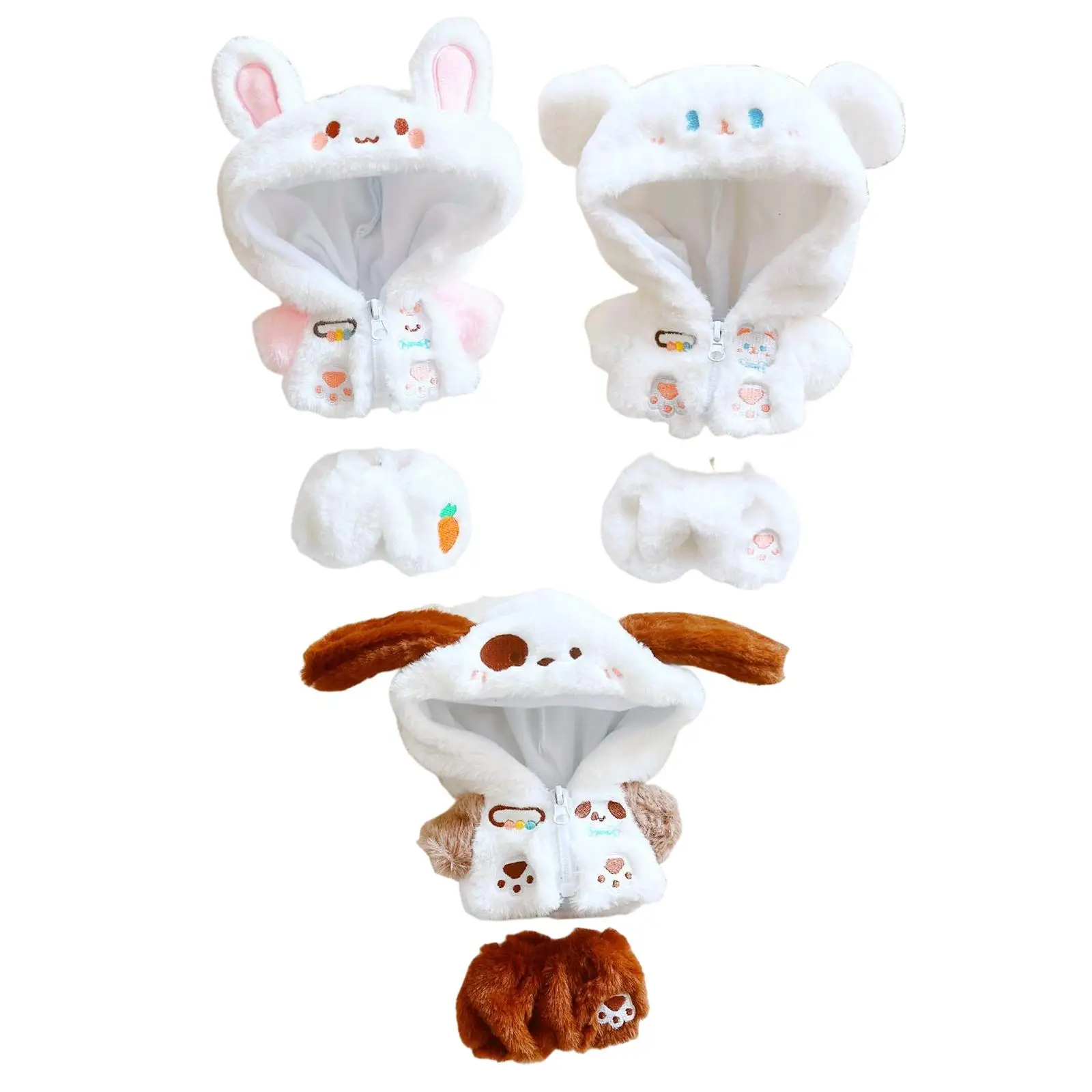 

Doll Clothes Zipper Coat Pants Set Stuffed Figures Toys Doll Changing Clothes Plush Doll Clothes for 7.8 inch Doll Accessory