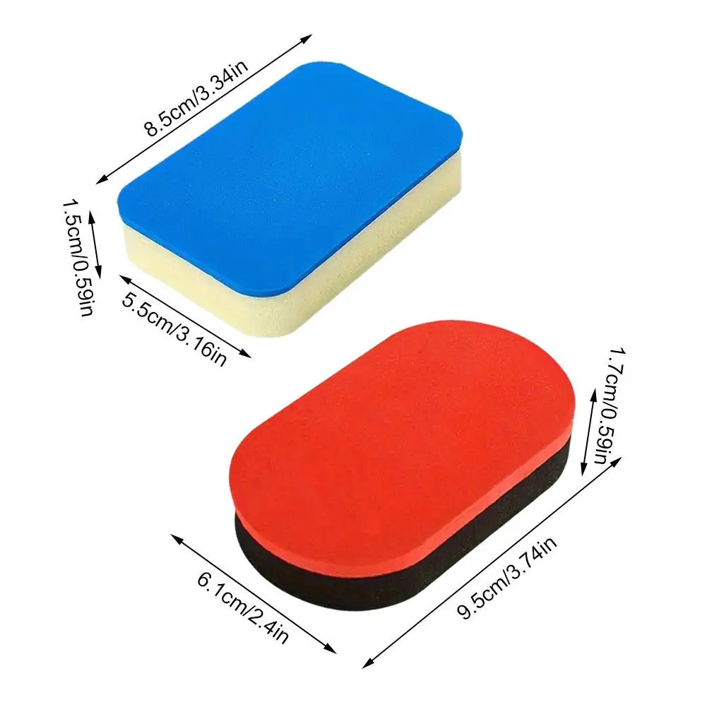 Table Tennis Racket Cleaner Dust Remover Paddle Rubber Sponge Eraser Wipes Tool Kit for Paddles Red Blue