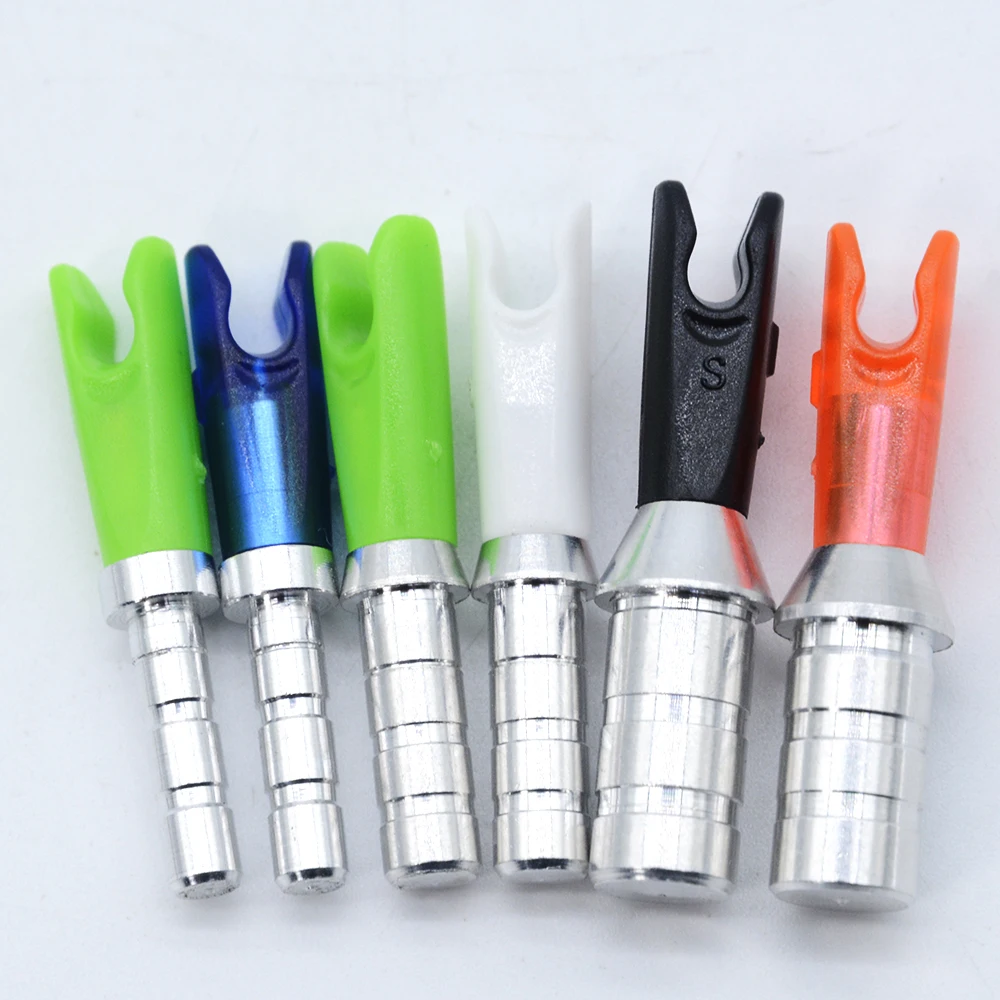 

36pcs Archery Arrow Pin Nock Aluminum Pins + Plastic S Nock ends for ID 3.2mm 4.2mm 6.2mm Arrow Shaft