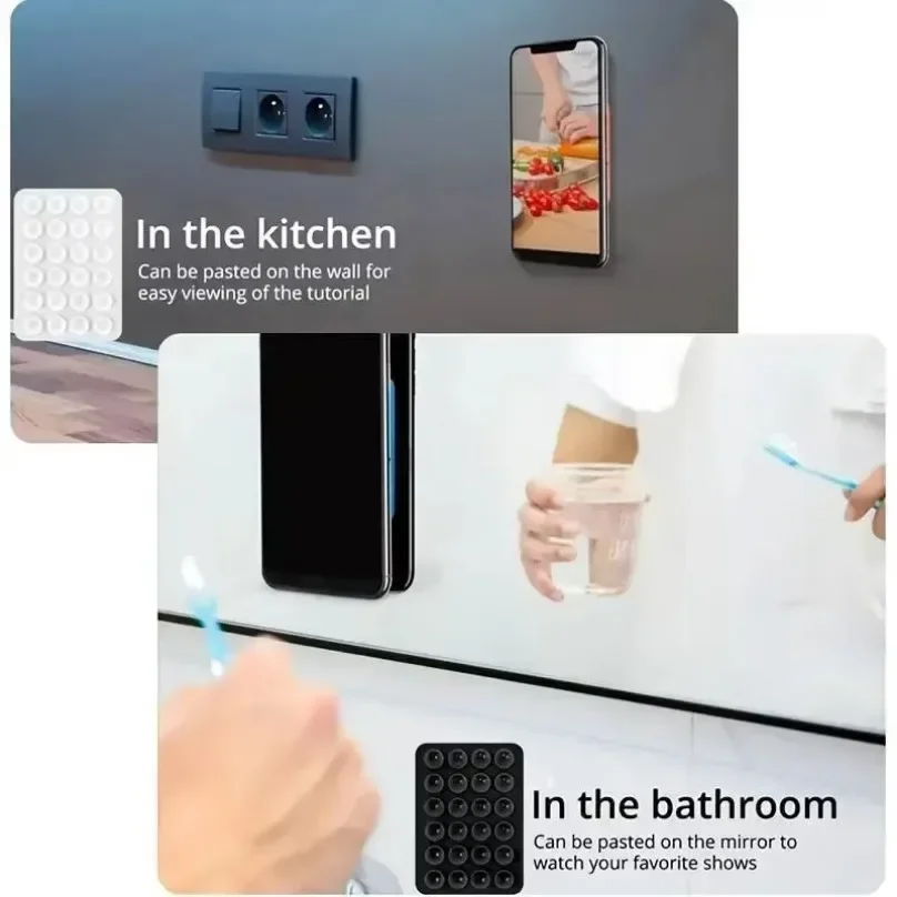 Universal Silicone Phone Holder Grip Pad with Strong Suction Smooth Surfaces Versatile Anti Slip Case Mount Holder and Stand