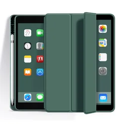 Premium iPad Case with Pencil Holder - Multifunctional and Durable for iPad 9th 10.2 (Dark green)