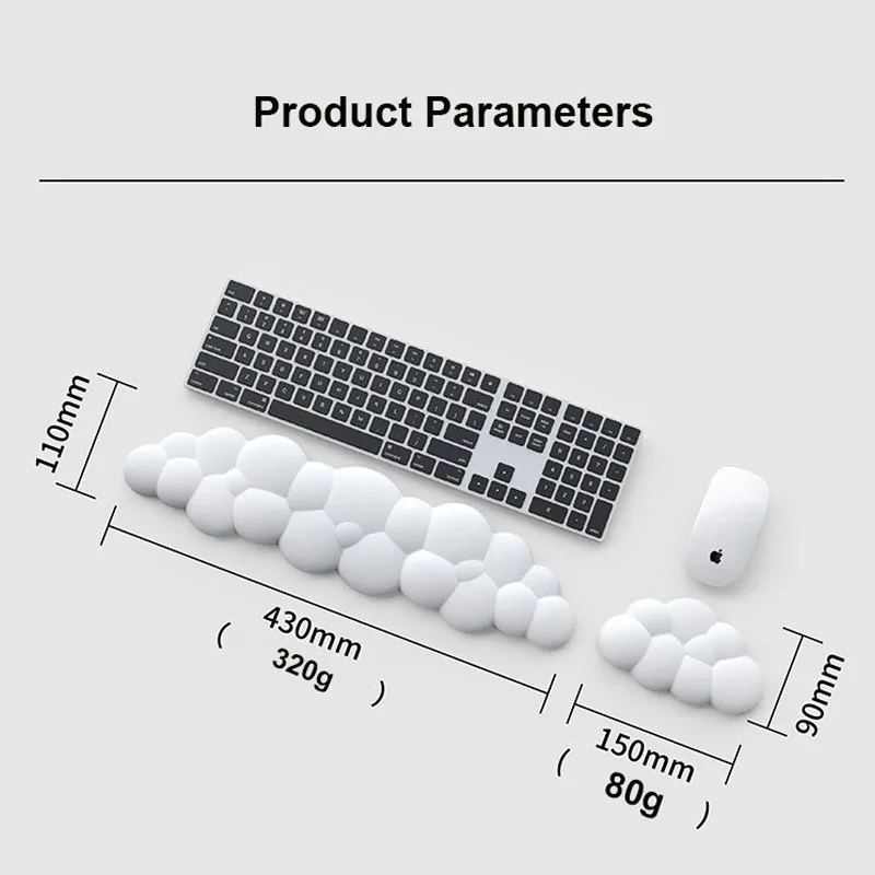 Almofada de Descanso de Pulso de Borracha Antiderrapante Teclado Ergonômico Descanso de Mão Tapete do Mouse do Escritório Pulseira Acessórios de Suporte Macio - Imagem 2