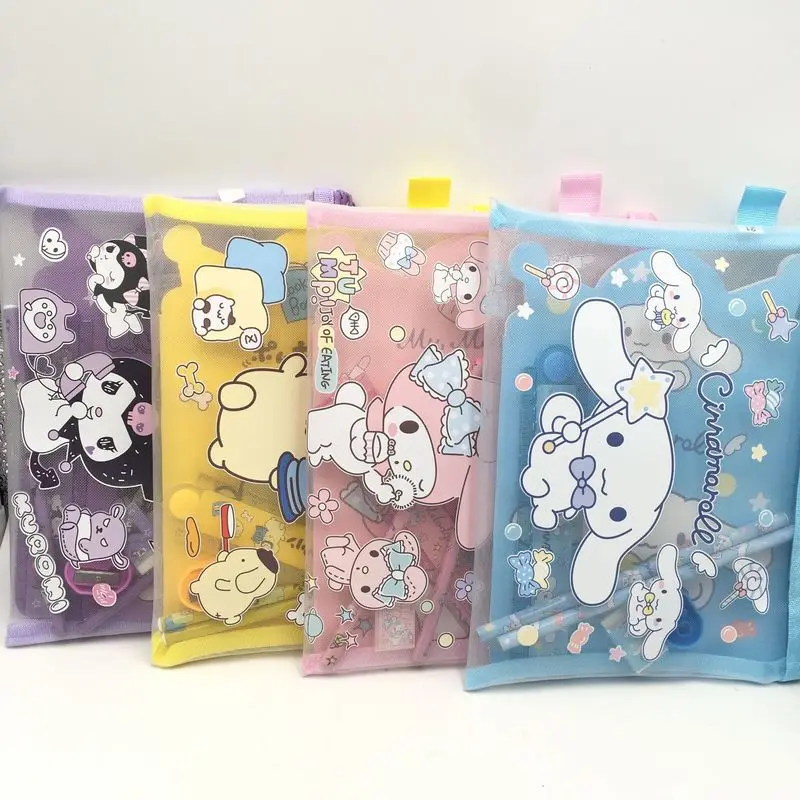 

Аниме Sanrio канцелярские принадлежности Cinnamoroll My Melody Kuromi милая сумка для хранения нож книжка ластик линейка набор подарки игрушки для девочек