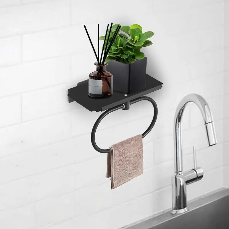 Towel Rings For Bathroom Wall Shower Hardware Accessories Heavy Duty Bath Accessories No Drilling Wall Mounted Towel Hanger With