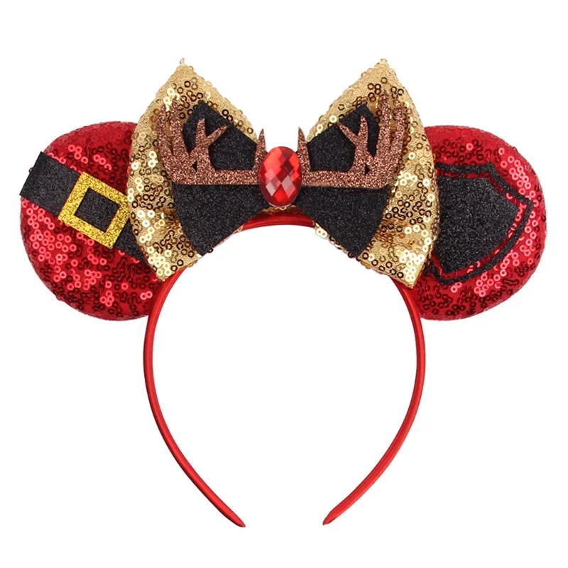 Cerchietto Con Orecchie Da Topo E Fiocco In Paillettes – Fascia Elastica Per Cosplay, Halloween E Feste A Tema