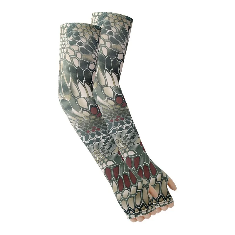 High Rate Ice Cooling Uv Protection Seamless Summer Sunscreen Cycling Driving Hiking Climbing Sports Python Arm Sleeves