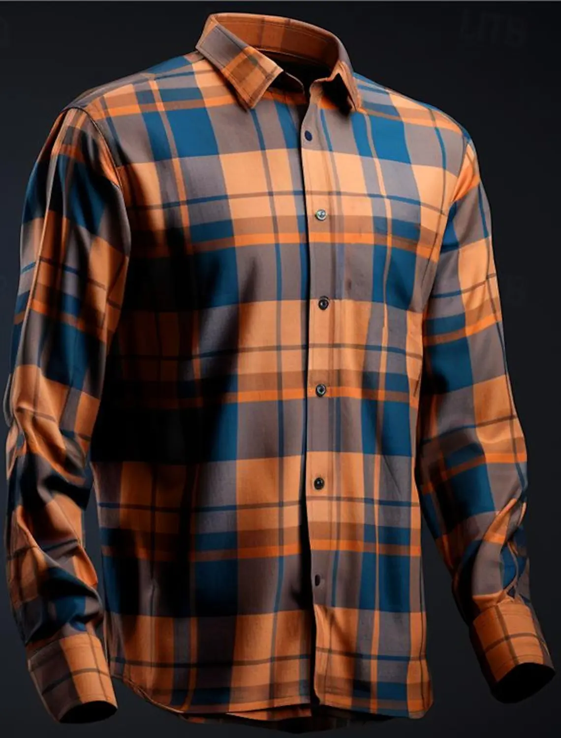 thumbnail image 1 of Camisa de vestir informal de negocios con diseño geométrico para hombre, camisa abotonada de manga larga, ropa de trabajo para uso diario, cuello de camisa para otoño e invierno, ropa con estampado 3D, 1 of 5