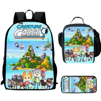 G-Game The Creature Cases Child School Backpack With Thermal Cooler Lunch Box Pencil Bags School Bags for Boys Girls Best Gift