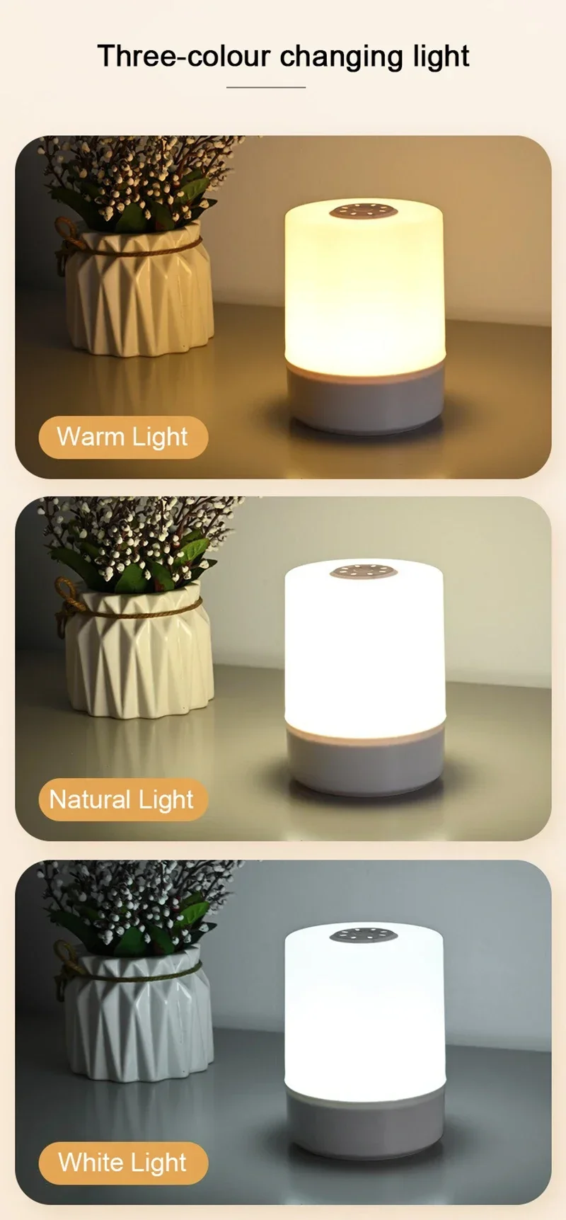 Description Picture 4 of itemLED Night LightsBedside Dimmable Charging Desktop Night Lamps Bedroom Bedside Lithting Decoration Touch Reading Led Table Lamps