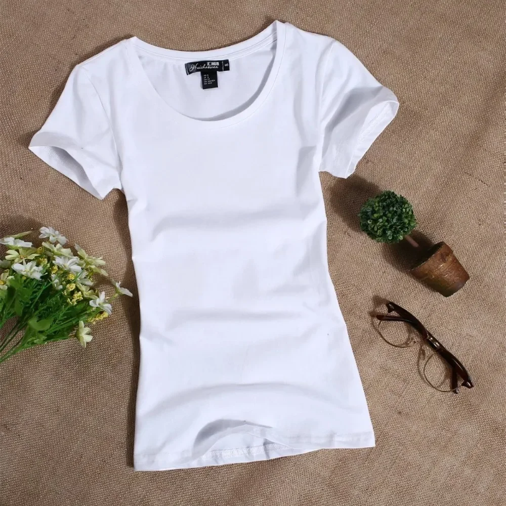 MRMT 2026 Women's T Shirt Women Short Sleeved Slim Solid Color Simple Pure Tee Womens T-Shirt For Female Women T shirts 2