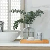 1pcs/2pcs/3Pcs Bamboo Serving Tray Bathroom Organizer Decorative Multi Use Bathroom Counter Tray with Edges Bamboo Vanity 4