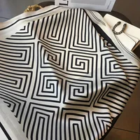 Elegant Nordic Style All Seasons Scarf Faux Silk Large Square Shawl Simple Chic Decorative Wrap For Teens - Image 5