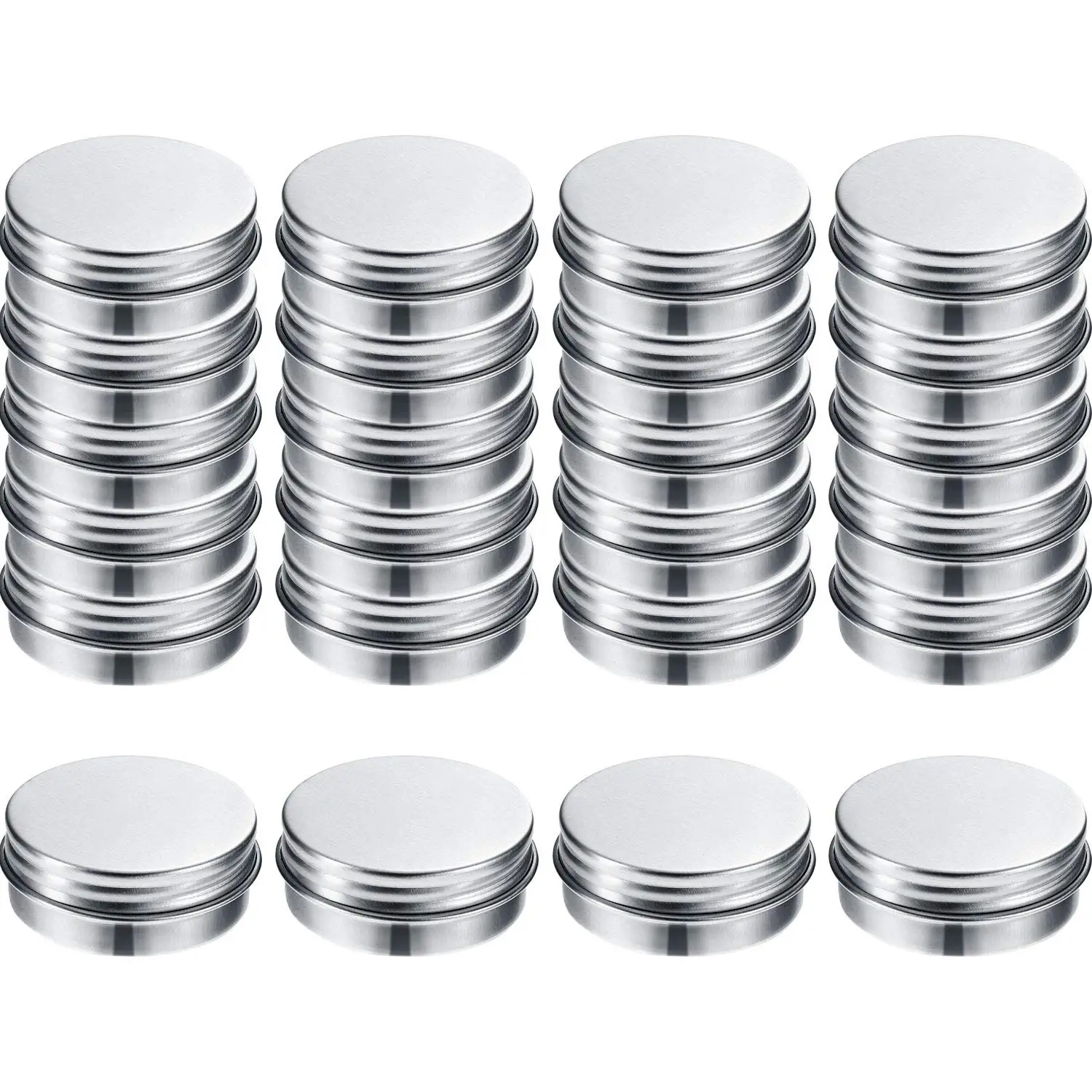 

Screw Top Round Aluminum Tins Cans-Aluminum Screw Lid Round Tin Container Bottle