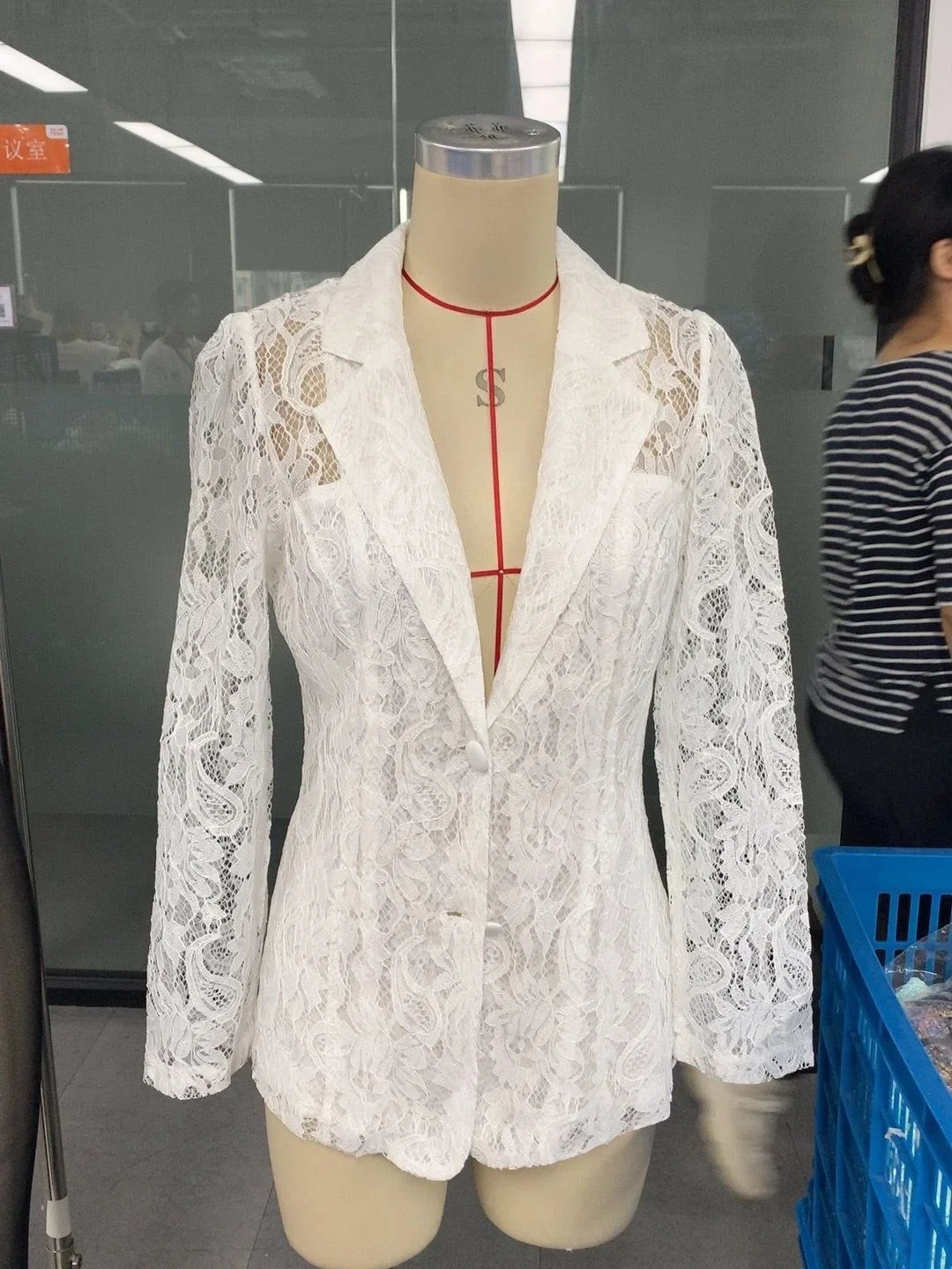 Coat side profile showing slim fit